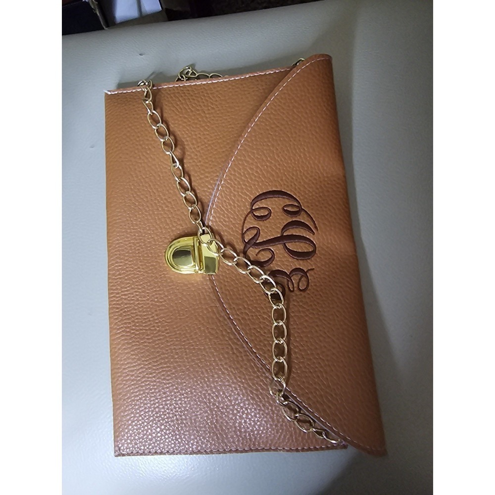 VintCLE Women's Brown Small Loubitwist Leather Clutch Crossbody Bag